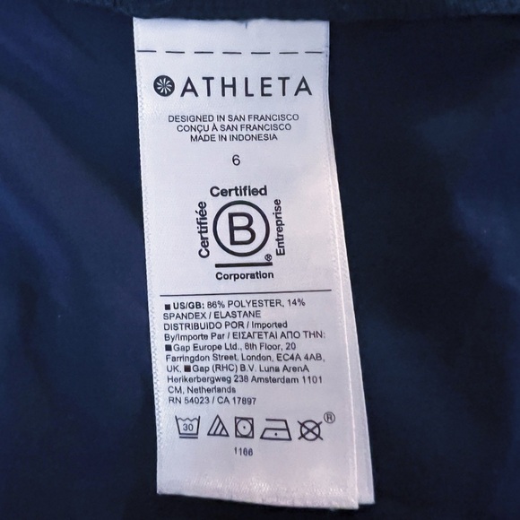 Athleta Womens Navy Blue Arrival Pant Size 6 GUC Cropped Lightweight Zip Pockets - Picture 8 of 10